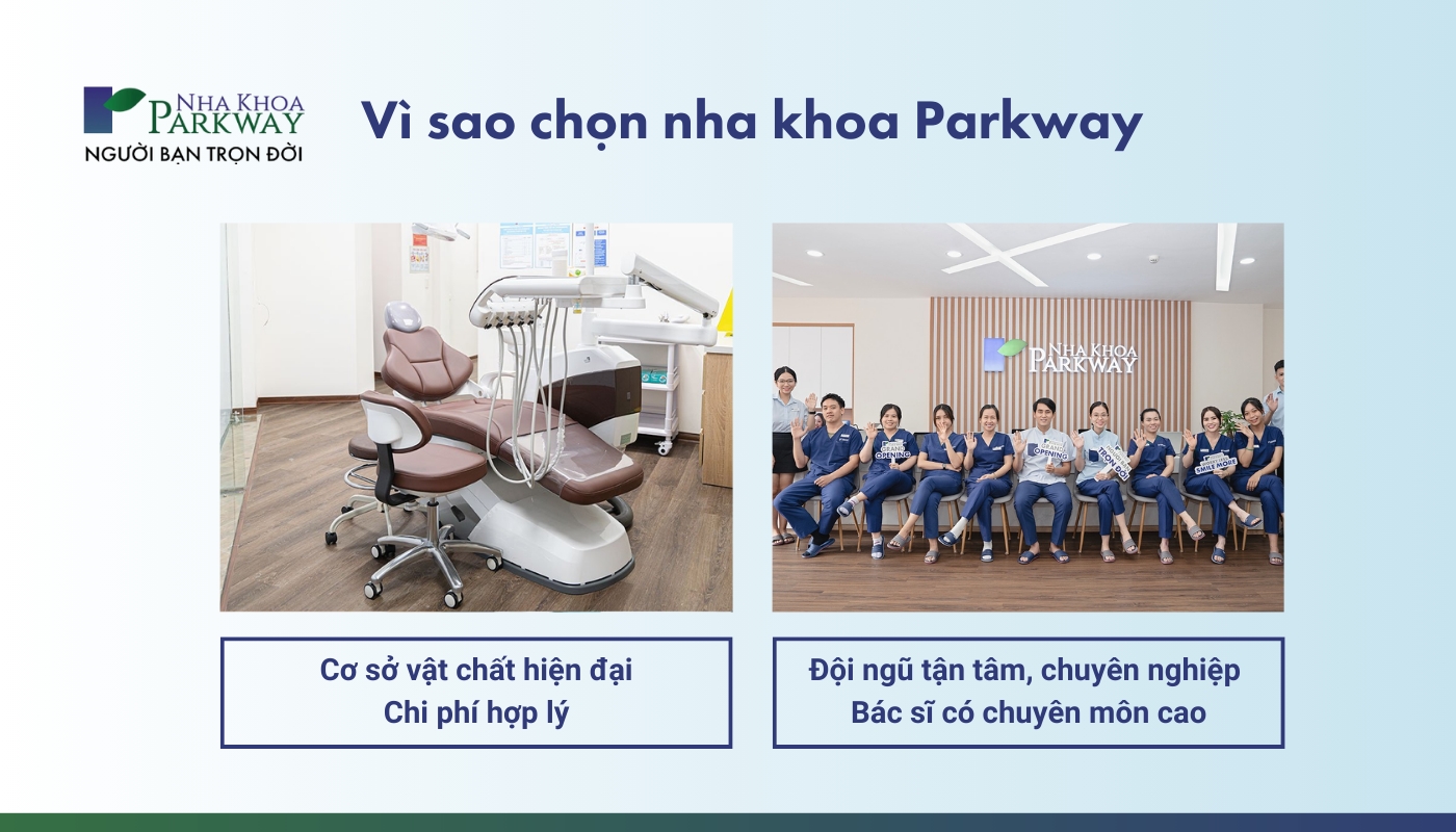 Vì sao chọn nha khoa Parkway: Cơ sở vật chất hiện đại, chi phí hợp lý, đội ngũ tận tâm chuyên nghiệp, bác sĩ có chuyên môn cao