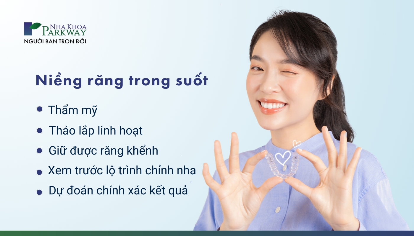 Niềng răng trong suốt: Thẩm mỹ, tháo lắp, giữ được răng khểnh, xem trước lộ trình chỉnh nha, dự đoán kết quả chính xác